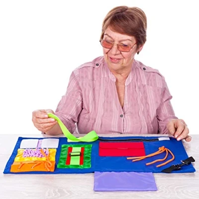 Imagen de ODOXIA Manta para Inquietos Actividades Relajantes Y Reconfortantes Adultos con Demencia Mayores Ayuda con: Alzhéimer, Demencia, Asperger, Autismo, Ansiedad