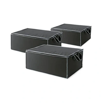 Imagen de Compactor RAN9839 Set de 3 Bolsas para Edredón PEVA con Ribetes Grises 55x45xA.25 cm, Polipropileno, Negro, 55 x 45 25