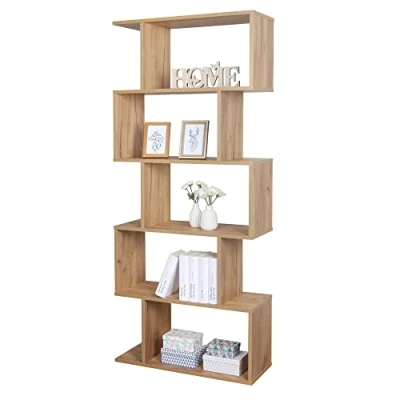 Imagen de RICOO Estanteria Salon 160 x 70 25 cm WM073 EG Estante librería de Suelo Roble marrón