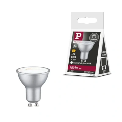Imagen de Paulmann bombilla reflectora LED 4.000 K cromo GU10 8 W atenuable 36