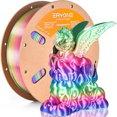 Imagen de ERYONE Silk Rainbow Filament PLA 1.75mm for 3D Printer, +/ 0.05mm, 1kg /Spool,Candy