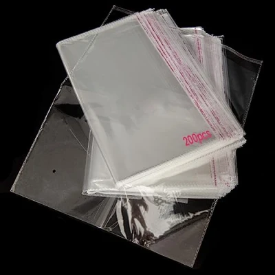 Imagen de 200 Bolsas de Celofán Transparente Autoadhesivas. Plástico OPP Grandes con Costura Sellada y Orificio Ventilación para Chuches, Regalos, Joyas, Tarjetas, Dulces, Bombones, Fotos.
