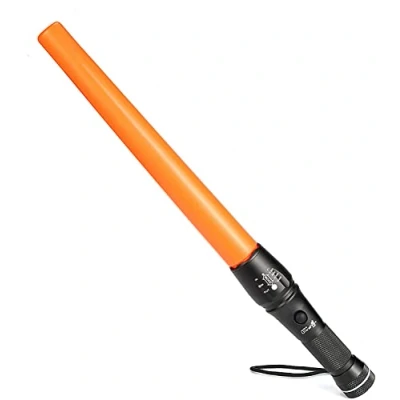 Imagen de Ultrafire Linterna LED 42 cm Señal de Tráfico Varita 980 Lúmenes 5 Modos Foco Ajustable Baton Con la base magnética alta resistencia,A200,Acabado Color Naranja,Modo Luz Flash Rojo