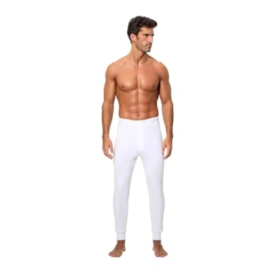 Imagen de Abanderado Long John Pantalón Térmico Algodón de invierno Hombre x1, Blanco, L