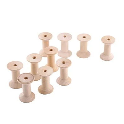 Imagen de Taidda Carretes de Hilo vacío, 10 Piezas Madera vacíos Color Natural 47 mm x 31