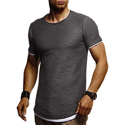 Imagen de Leif Nelson Camiseta para Hombre con Cuello Redondo LN 8223 Antracita Large