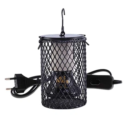 Imagen de POFET Lámpara de calefacción cerámica para Reptiles con Protector, iluminación Calentador, portalámparas Infrarrojos luz Calor Reptil, Enchufe la UE, 75 W