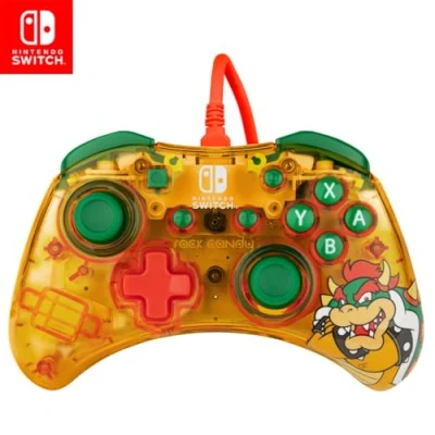 Imagen de PDP Rock Candy Wired Gaming Switch Pro mando Official License Nintendo OLED / Lite Compatible Compact, Durable Travel Bowser