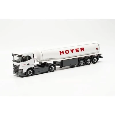 Imagen de herpa Miniatura del camión Iveco S Way ND Tanque de Gasolina semirremolque Tractor Hoyer, Escala 1/87, maqueta colleción, modelismo, Modelo aleman, Figura plástico