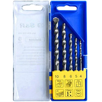 Imagen de S&amp;R Juego Brocas para Pared I Hormigón Azulejos Madera Metal. 5 Redondas Ø 4/5/6/8/10 mm
