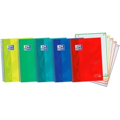 Imagen de Cuaderno espiral oxford ebook 5 tapa extradura din a4+ 120 h cuadricula mm colores surtidos touch
