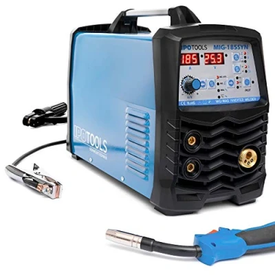 Imagen de IPOTOOLS MIG 185SYN Maquina de soldar MAG sinérgica máquina soldadora hilo sin gas, con 185A 230V IGBT, 3 en 1 Flux, Soldador inverter, 7 años garantía