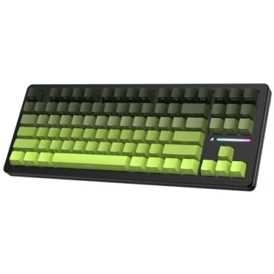 Imagen de ATTACK SHARK M87PRO Teclado Mecánico Inalámbrico para Juegos Tkl, BT5.0/2.4G/USB C con Cable, RGB Intercambio En Caliente, Diseño De EE. UU., Impresión Lateral Degradado Matcha
