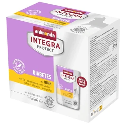 Imagen de Integra Protect Comida para Gatos húmeda Diabetes con Pollo (8 x 85 g), Recomendada por Veterinarios cálculos urinarios, alimento complementario Adultos de animonda