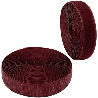 Imagen de AERZETIX C65935 Cinta/rollo de scratch 25mm 5 metros auto agarre organizador/sujetacables tira enganche bolsa prenda correa color: burdeos en poliamida y poliéster