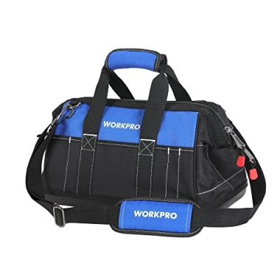 Imagen de WORKPRO Bolsa de Herramientas 40 * 22 26cm, con Boca Ancha, Portaherramientas, Base Goma Resistencia, Carga Máxima 15kg