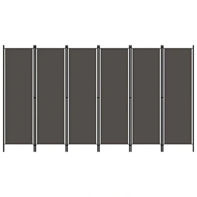 Imagen de vidaXL Biombo Divisor de 6 Paneles Pie Plegable Separador Habitación Dormitorio Estancia Decoración Partición Privacidad Gris Antracita 300x180 cm