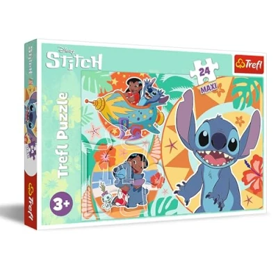Imagen de Trefl Lilo &amp; Stitch, Día de alegría Stitch Puzle 24 Maxi Piezas Grandes, Colores con los Personajes la Serie Infantil, Juego para niños a Partir 3 años