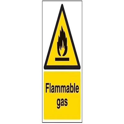 Imagen de vsafety signos 69008 au s &quot;ADVERTENCIA DE GAS inflamable&quot; fuego y inflamable señal, autoadhesivos, vertical, 200 mm x 300 mm, Negro/Amarillo