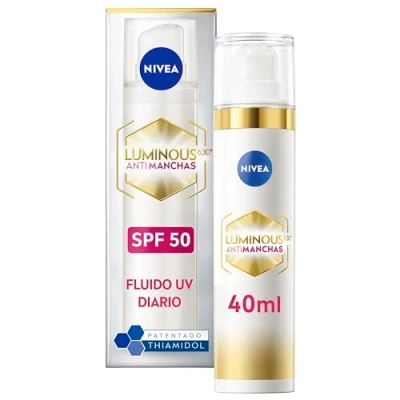 Imagen de NIVEA Cellular LUMINOUS 630 Antimanchas Crema de Día FP50 Fluido Triple Protección (1 x 40 ml), cuidado facial con ácido hialurónico