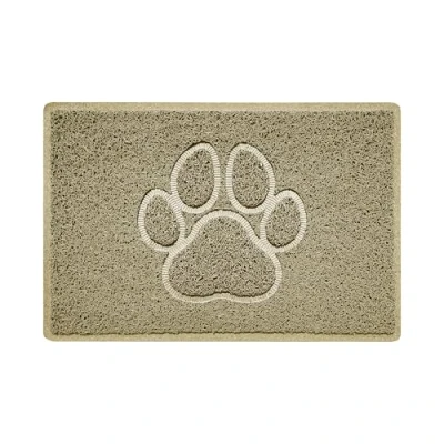 Imagen de Nicoman Paw Felpudo con Forma de Huella en Relieve, Espagueti, Beige, Small (60x40cm)