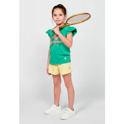 Imagen de Koroshi Camiseta estampada Verde green para niños, Talla: 10 11a,