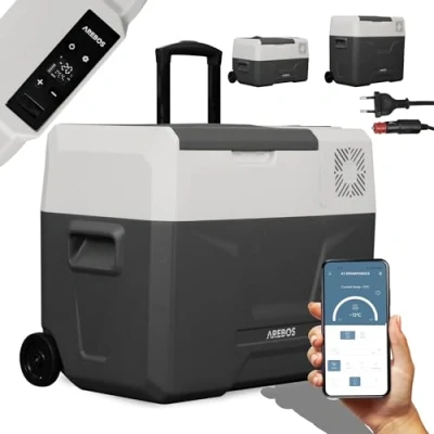 Imagen de Arebos Nevera de compresor Ruedas 39 litros Congelador eléctrico con Control App para Enfriar, congelar y Mantener Caliente Refrigeración hasta 20 C Coche
