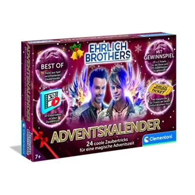 Imagen de calendario de Adviento 2023 Ehrlich Brothers, mágico Navidad con 24 trucos magia, caja mágica para niños a partir 7 años Clementoni 59298
