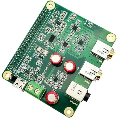 Imagen de Raspberry Pi HiFi DAC Pro Hat ES9038Q2M Tarjeta de Audio PCM DSD sin pérdida Alta resolución convertidor Digital a analógico Adaptador para 4 3B+3B Zero w