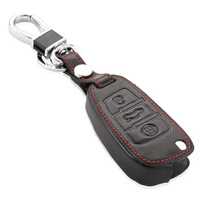 Imagen de Happyit Cuero Llave del Coche Caso de la Cubierta para Audi Sline A3 A5 Q3 Q5 A6 C5 C6 A4 B6 B7 B8 TT 80 S6 3 Botones Teclas Inteligentes Llavero Accesorios