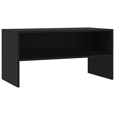 Imagen de vidaXL Mueble TV Estante Mesa Baja Televisión Aparador Televisor Módulo Diseño Simple Compartimento Salón Habitación Comedor Sala Contrachapada Negro
