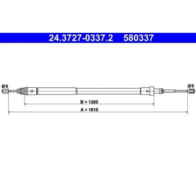 Imagen de ATE 24.3727 0337.2 Cable de Freno Mano 1610 CITROËN: Xsara Familiar