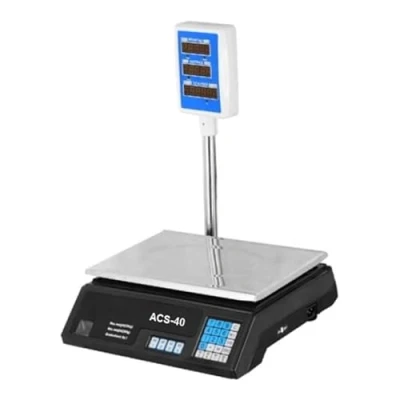 Imagen de Bascula comercial digital de 40kg Kilos peso uso domestico o profesional doble pantalla led balanza electronica