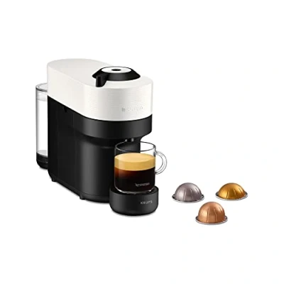 Imagen de Cafetera de cápsulas Nespresso® Krups Vertuo Pop XN920110, 1500 W, 0.56 L, Calentamiento 30 s, Tecnología Centrifusion™, Bluetooth, Wi Fi, White