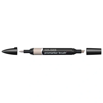 Imagen de Winsor &amp; Newton Promarker Brush Rotulador Doble Punta, Punta Pincel, Tinta Base Alcohol, Color Warm Grey 2 (wg2)