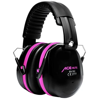 Imagen de ACE Mute Protectores auditivos pasivos con SNR de 32 dB, perfecto para construcción e industria., Rosa., Talla única