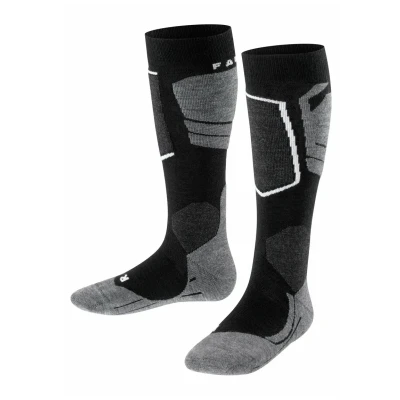 Imagen de FALKE SK4 Advanced K KH lana hilo funcional calida fino 1 par, Calcetines de esquí Unisex niños, Negro (Black Mix 3010), 35 38