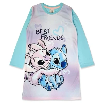 Imagen de Lilo et Stitch Camisa de Noche para niña Violeta Larga 5 6 Años: 116cm