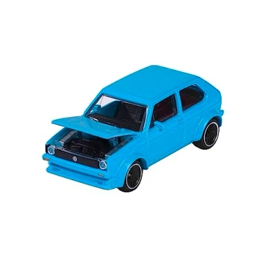 Imagen de Majorette Coche Vintage de Juguete VW Golf MK1 Escala 1:64 (7,5 cm), con Tarjeta colección, Modelo para niños a Partir 3 años, Transparente