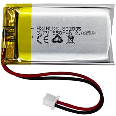 Imagen de DC 3.7v 550mah 802035 batería Recargable de polímero Litio, Adecuada para Productos electrónicos DIY 3.7 5v, incorporada 2 Cables y lámparas LED