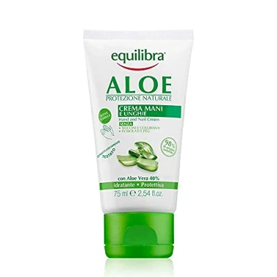 Imagen de Equilibra Cuidado Corporal, Crema de Manos y Uñas a Base Aloe Vera con Acción Hidratante, Calmante, Protectora Reequilibrante la Piel, Rápida Absorción, 75 ml