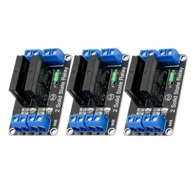 Imagen de 3 módulos de relé 2 canales, estado sólido 5 V CC, compatible con Arduino y Raspberry Pi, placa bajo nivel
