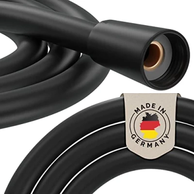 Imagen de PRISMA manguera de ducha 160 cm, color negro, con doble protección contra torsión, fabricada en Alemania, extremadamente flexible, antitorsión, torceduras,