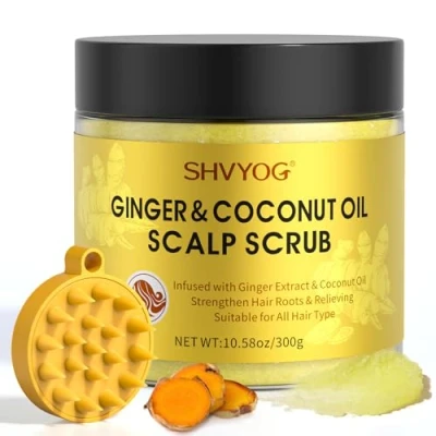 Imagen de SHVYOG exfoliante para el cuero cabelludo, cabelludo con jengibre, fortalecer cabello, tratamiento cabello