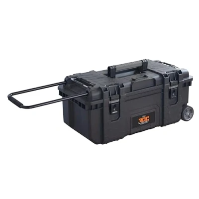 Imagen de Keter ROC Pro Gear Caja de herramientas móvil con ruedas para almacenamiento herramientas, resistente, 28 pulgadas, color negro y gris