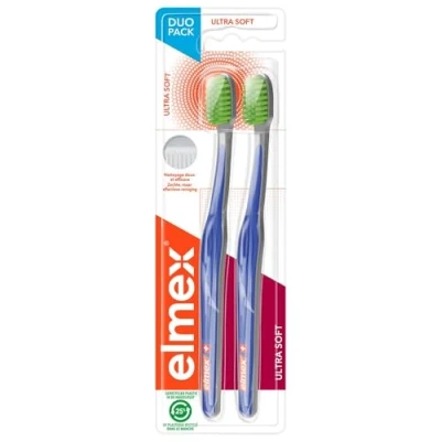 Imagen de Elmex Ultra Soft 2 Cepillos de Dientes Suave Negro Naranja