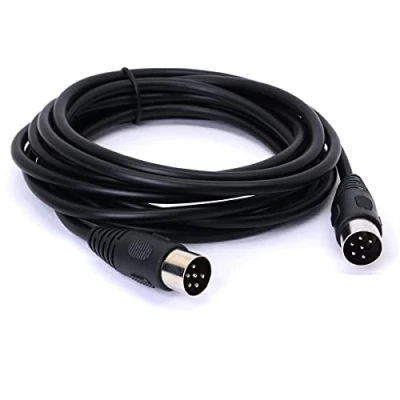 Imagen de Midi DIN 6 Pin cable macho a adaptador convertidor de instrumentos 6pin audio para micrófono guitarra (3 metros/9.8 pies)