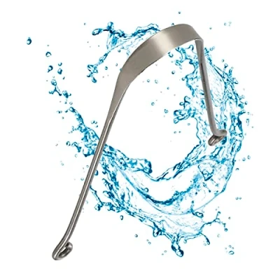 Imagen de 1 Rascador de lengua Ayurvedic, 100% acero inoxidable, limpiador lingual contra el mal aliento