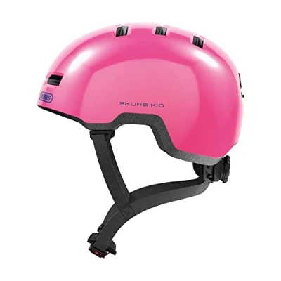 Imagen de ABUS casco infantil Skurb Kid de bicicleta robusto en look skater con espacio para una coleta y variedad diseños niñas niños rosa zorros, talla S