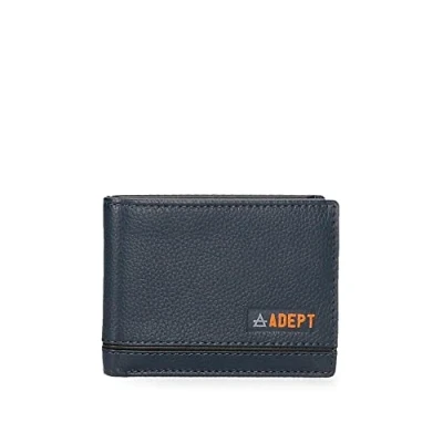 Imagen de Adept Kurt Cartera horizontal con monedero Azul 11x8x1 cms Piel